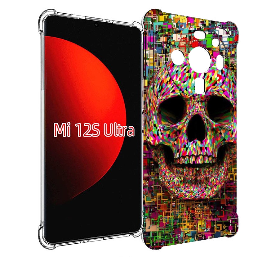 

Чехол MyPads череп красочные цвета для Xiaomi 12S Ultra, Прозрачный, Tocco