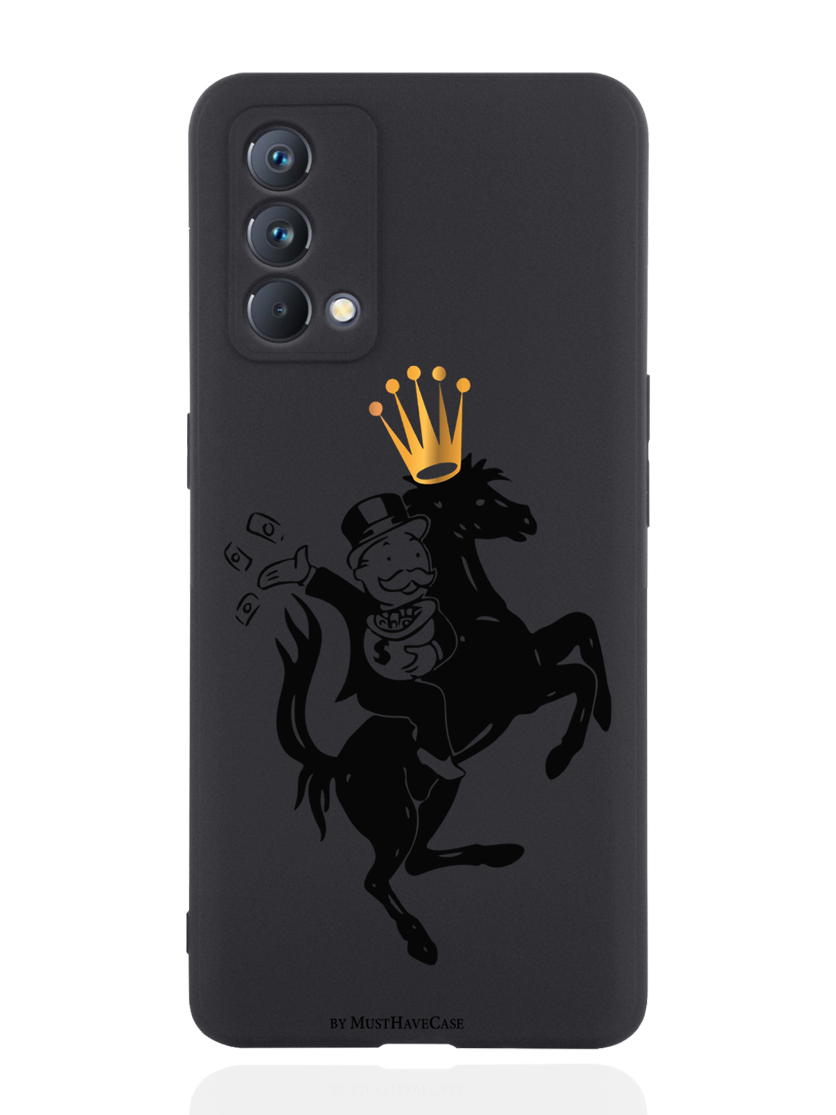 

Чехол MustHaveCase для realme GT Master Edition Monopoly на коне черный, Черный;золотистый