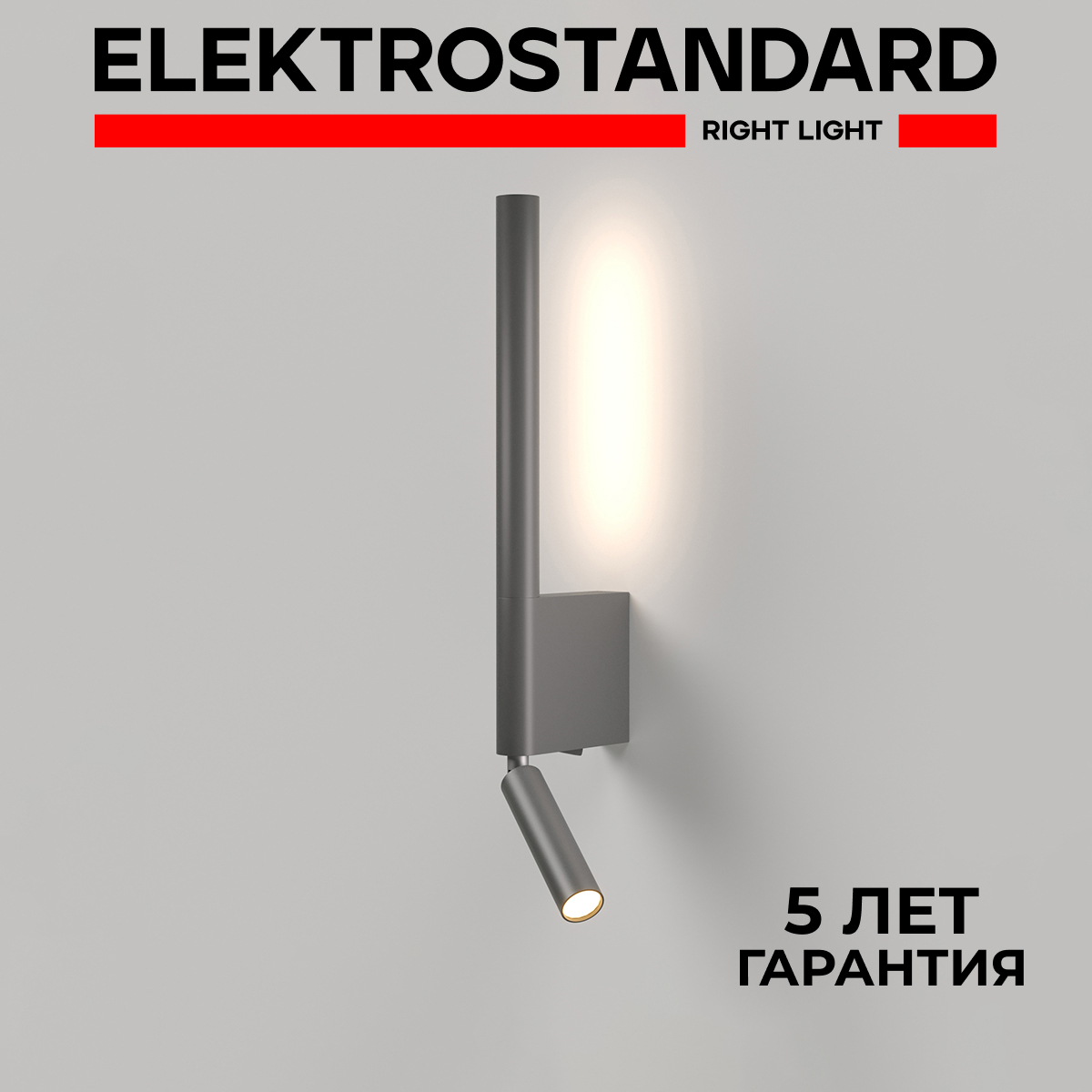 Бра с выключателем на корпусе и спотами Elektrostandard Sarca 40111LED 13W 4000К графит