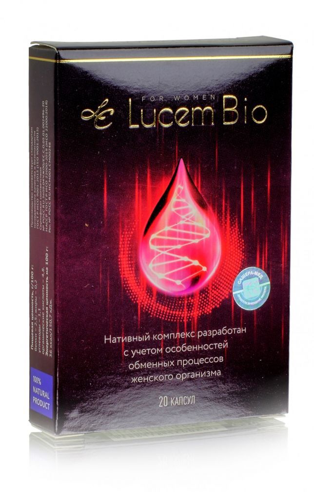 

Lucem Bio. Для женщин. 20 капсул по 500 мг.