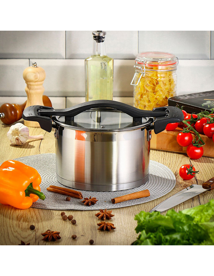 

Кастрюля с крышкой Daniks Фантом, нержавеющая сталь, 2,9 л, 427876]SCT, Серебристый