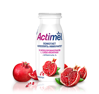 

Кисломолочный напиток Actimel гранат 2,5% 100 г бзмж