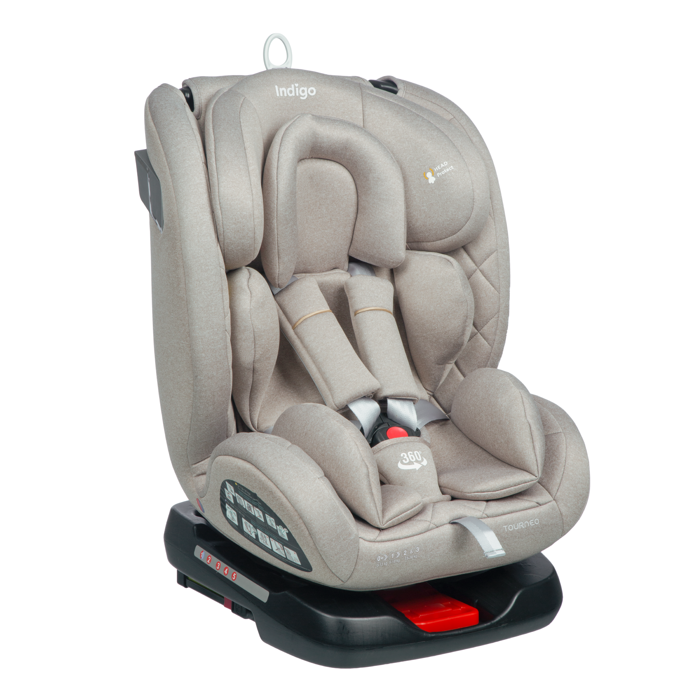 Автокресло Indigo Tourneo ISOFIX растущее универсальное поворотное 0-36 кг бежевый 13899₽