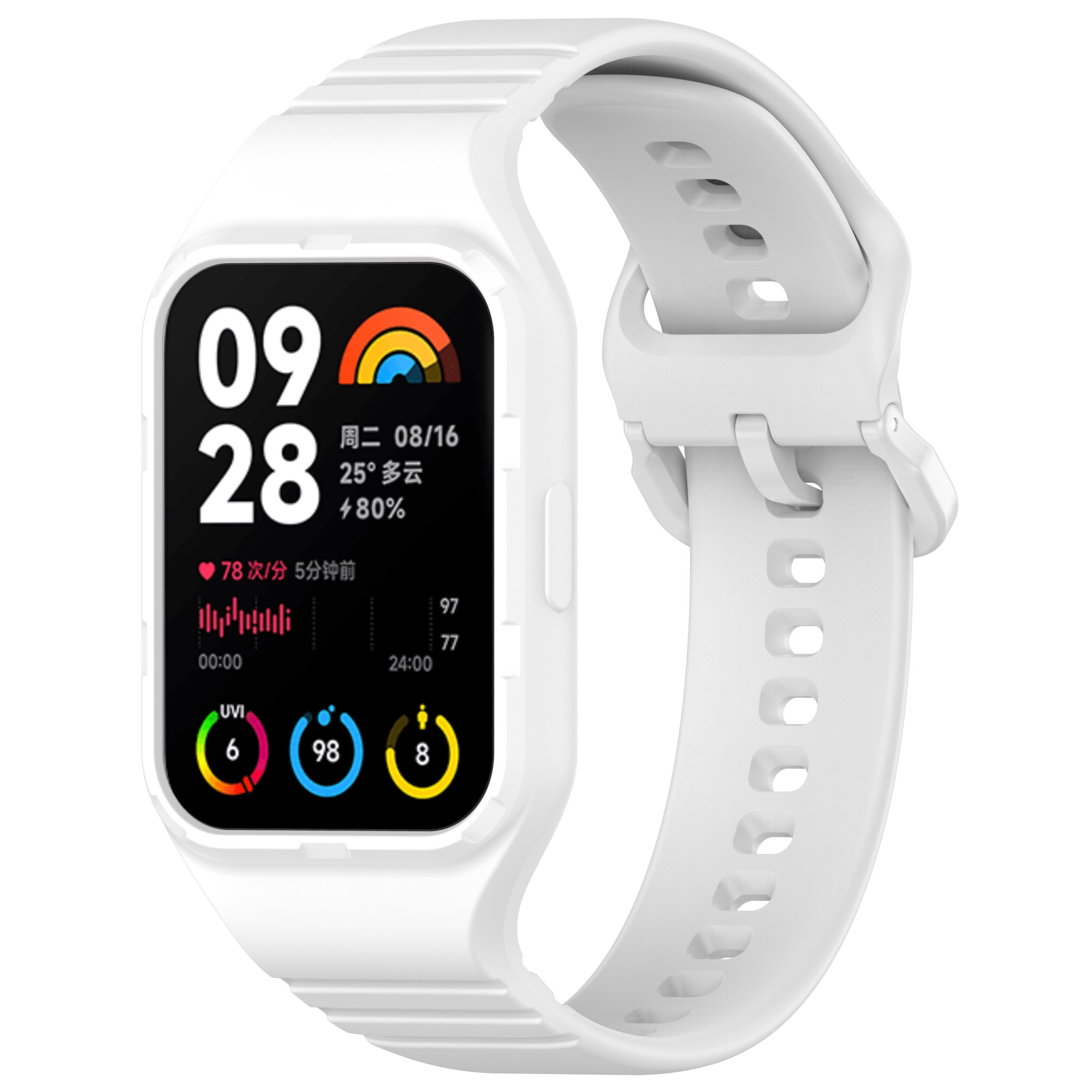 

Ремешок бампер для Xiaomi Mi Band 8 Pro, полная защита, белый, Mi Band 8 Pro