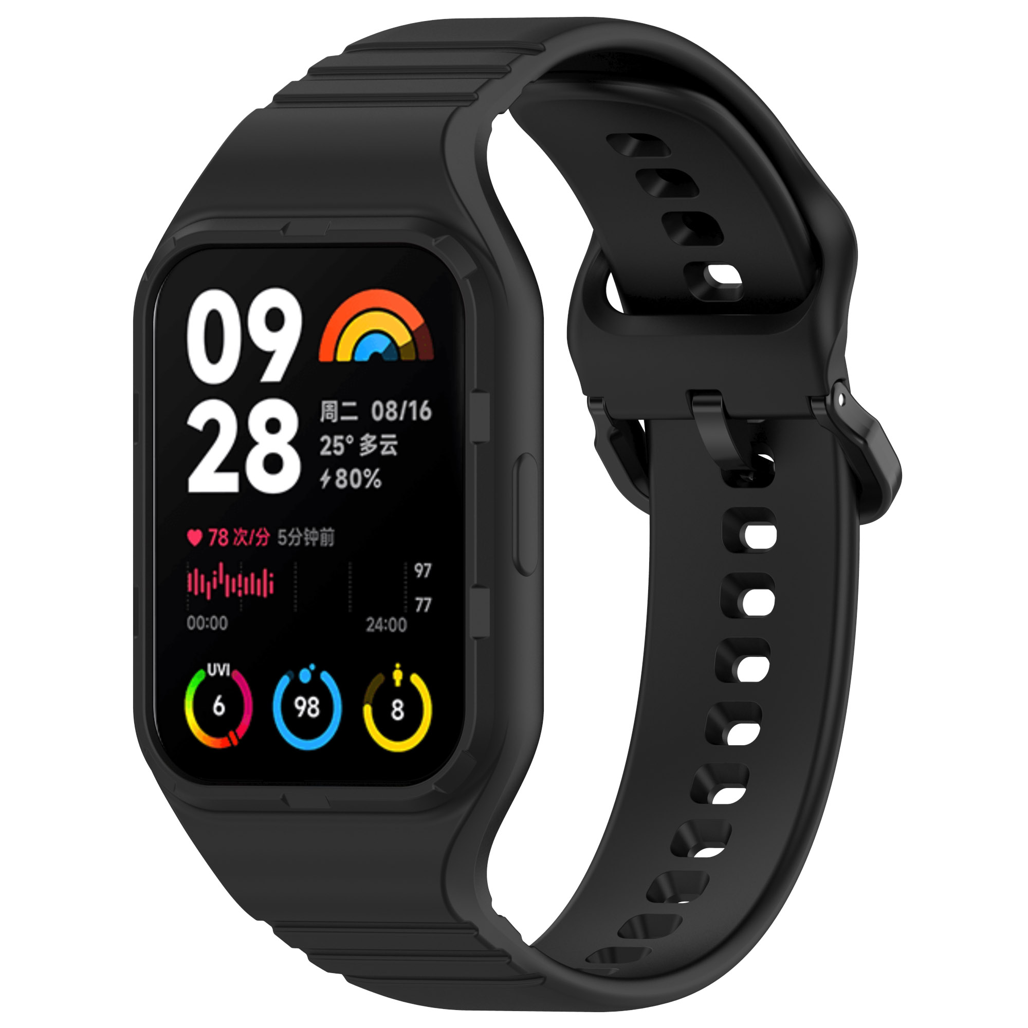 

Ремешок бампер для Xiaomi Mi Band 8 Pro, полная защита, черный, Mi Band 8 Pro