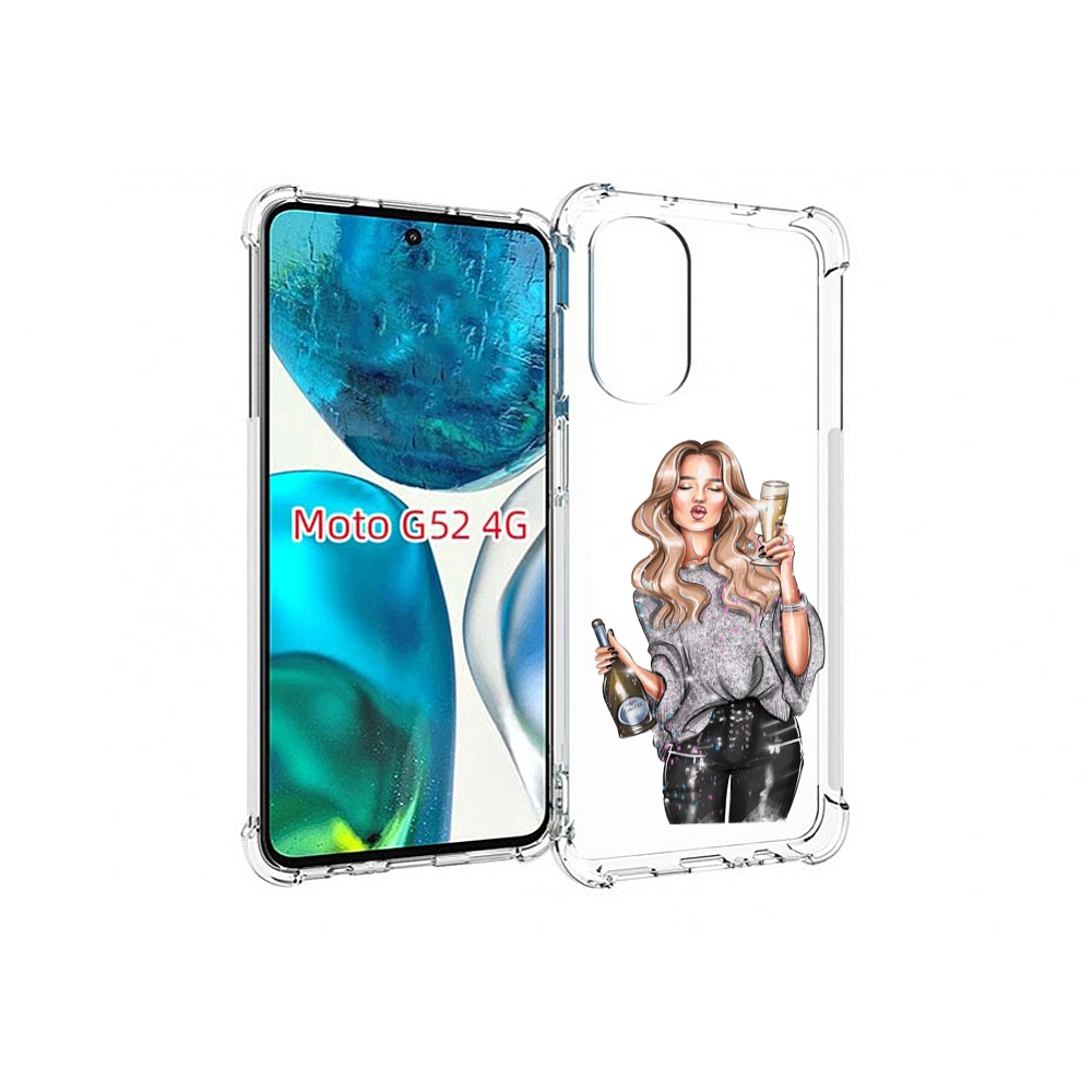 

Чехол MyPads красивая-любительница-шампанского женский для Motorola Moto G82 / Moto G52, Прозрачный, Tocco