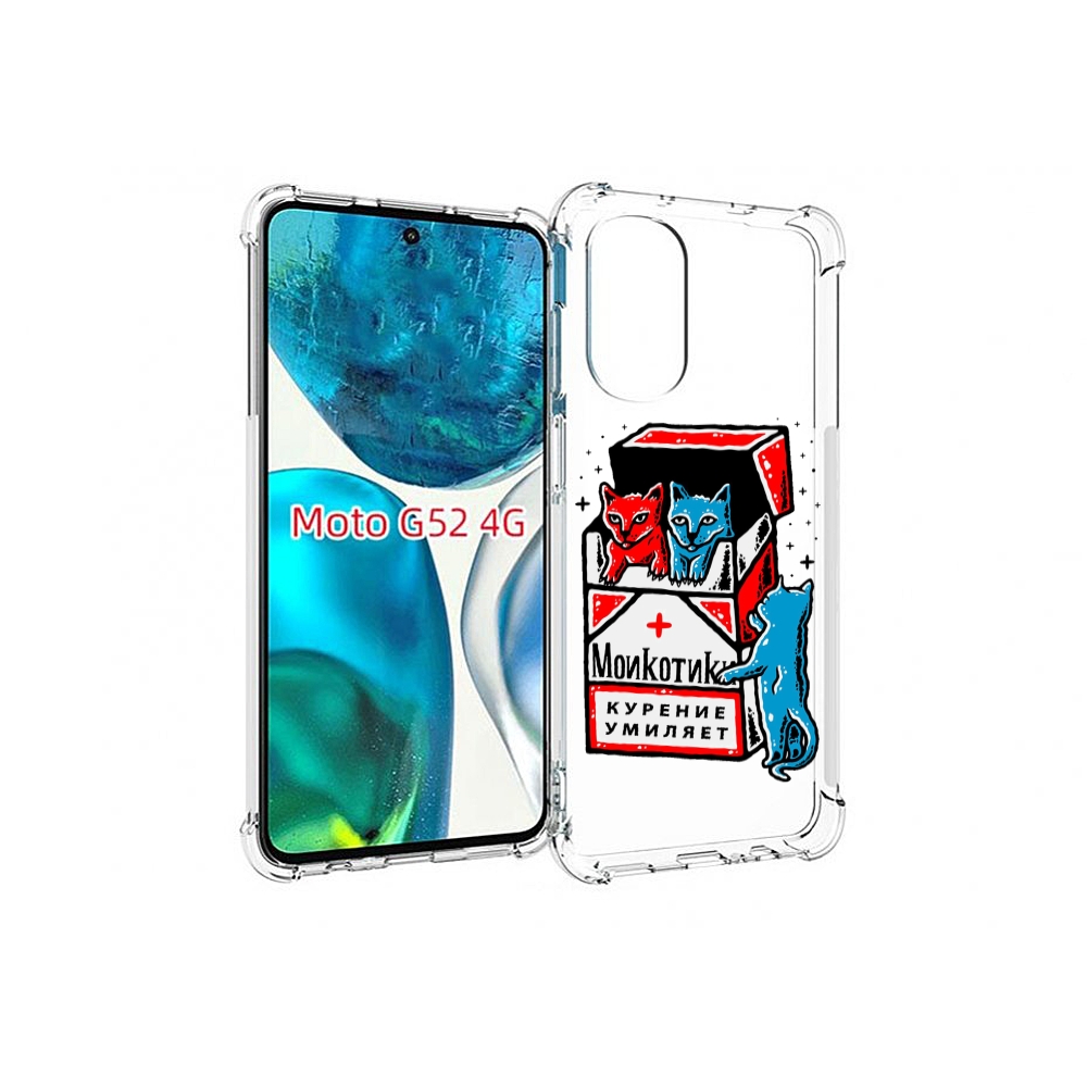 

Чехол MyPads красно-синие-коты для Motorola Moto G82 / Moto G52, Прозрачный, Tocco