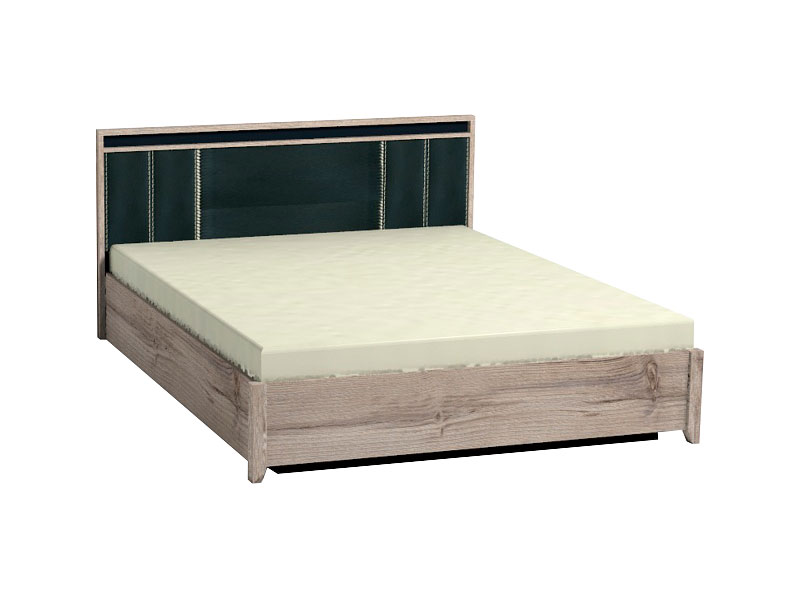 фото Двуспальная кровать натура гаскон пайн / черный, 160х200 см, глазов-мебель