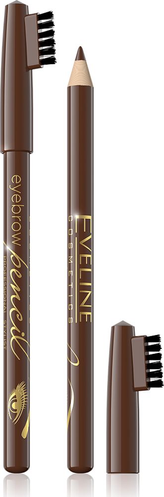 фото Контурный карандаш для бровей eveline soft brown с щеточкой