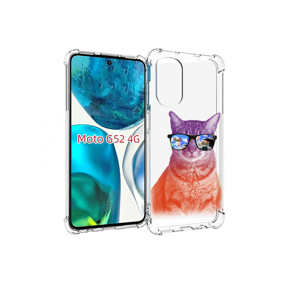 

Чехол MyPads крутой кот-2 для Motorola Moto G82 / Moto G52, Прозрачный, Tocco