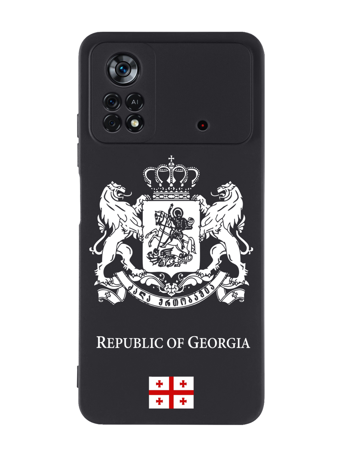 фото Чехол signumcase для poco x4 pro 5g белый герб грузии черный