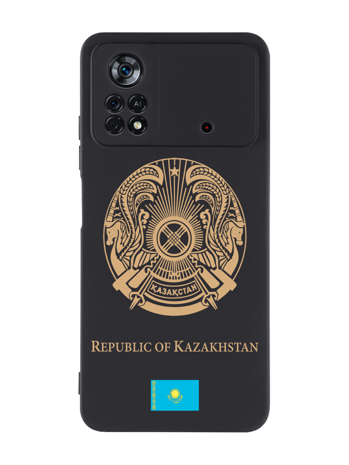 

Чехол SignumCase для Poco X4 Pro 5G Золотой Герб Казахстана черный, Золотистый;черный