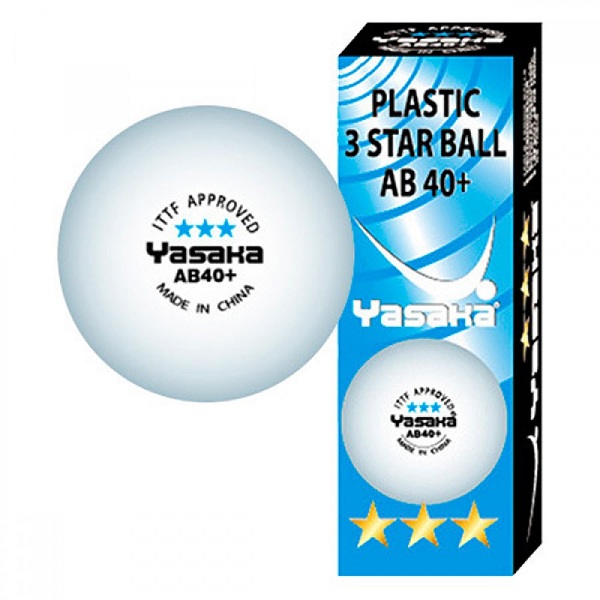 Теннисный мяч Yasaka AB40+ 3 шт. белый