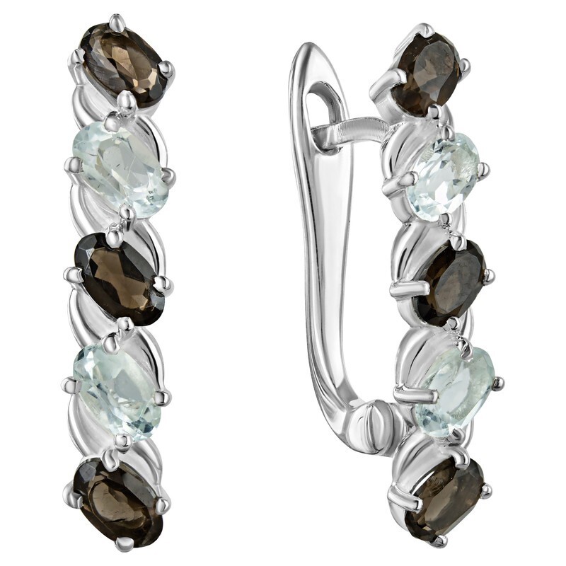 

Серьги из серебра с раухтопазом, топаз LAZURIT-ONLINE 8026PD, 8026PD