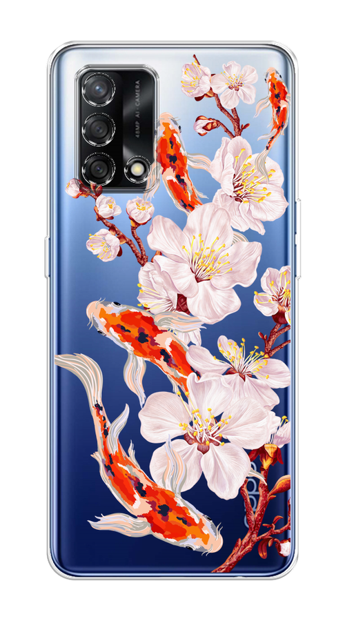 

Чехол на OPPO A74 4G/F19 "Карпы и сакура", Оранжевый;розовый;бежевый;прозрачный, 256050-1