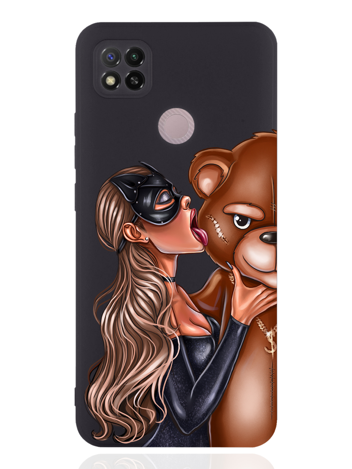 

Чехол MustHaveCase для Xiaomi Redmi 9C Кошечка и мишка черный, Черный;коричневый
