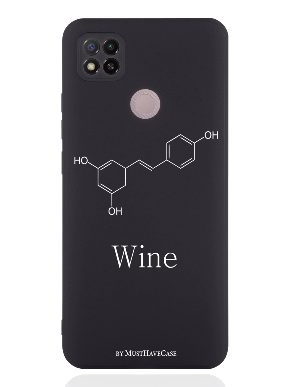 

Чехол MustHaveCase для Xiaomi Redmi 9C Молекула вина черный, Черный;белый