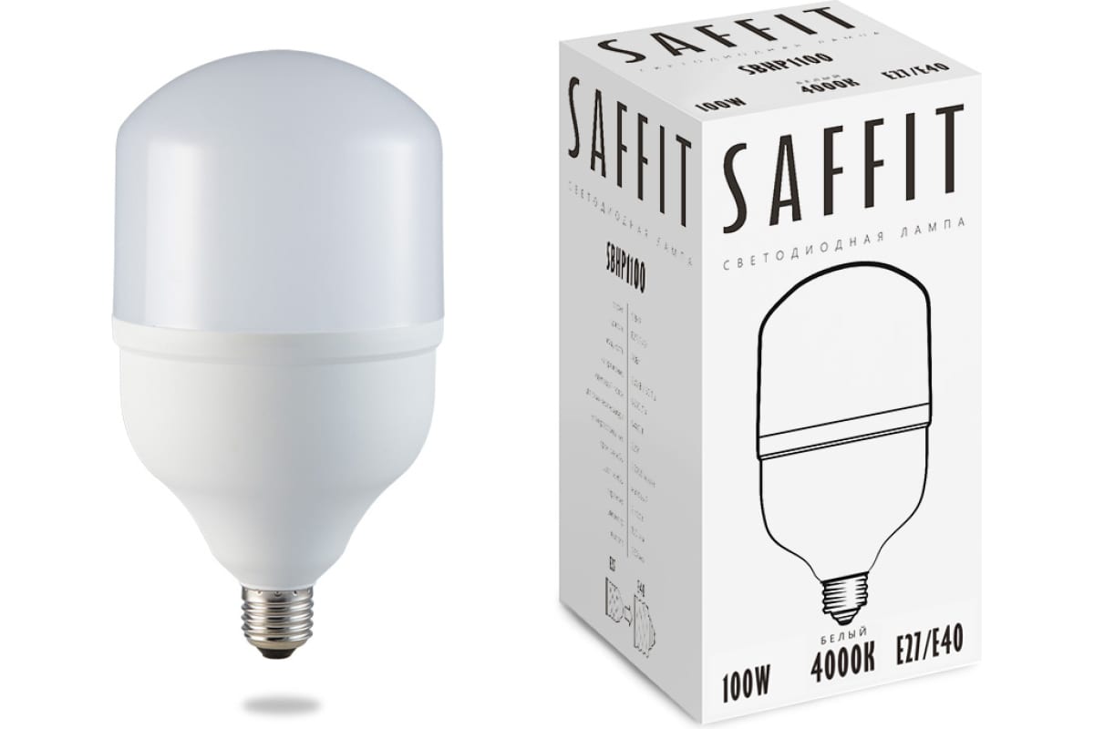 

Лампа светодиодная Saffit E27-E40 100W 4000K Цилииндр Матовая SBHP1100 55100