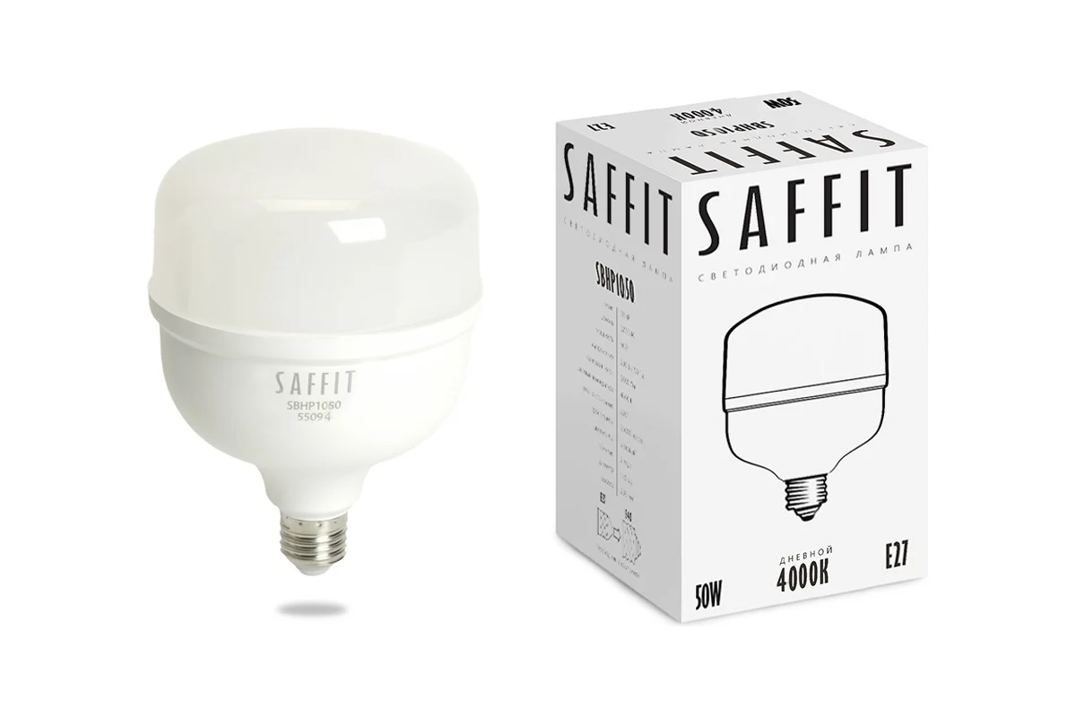 

Лампа светодиодная Saffit E27-E40 50W 4000K Цилиндр Матовая SBHP1050 55094