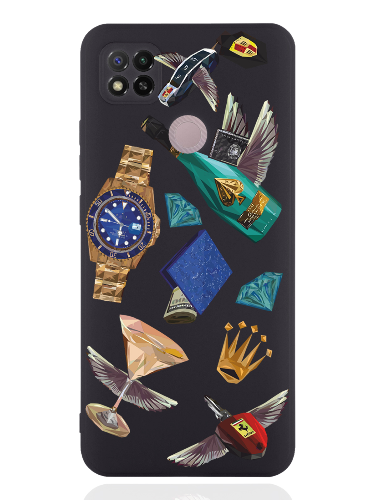 

Чехол MustHaveCase для Xiaomi Redmi 9C Luxury lifestyle черный, Разноцветный