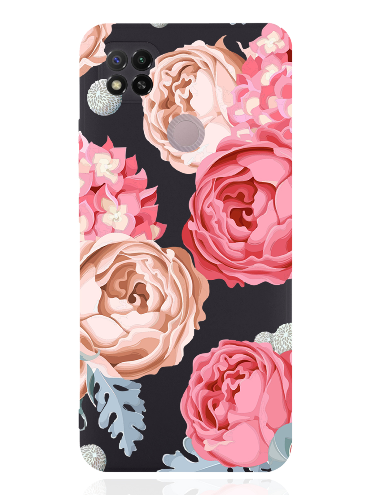 

Чехол MustHaveCase для Xiaomi Redmi 9C Пионы черный, Розовый