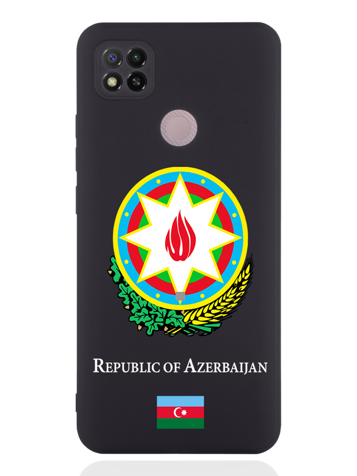 

Чехол SignumCase для Xiaomi Redmi 9C Герб Азербайджана черный, Разноцветный