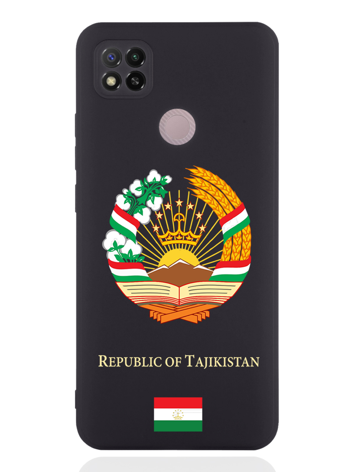 Чехол SignumCase для Xiaomi Redmi 9C Герб Таджикистана черный