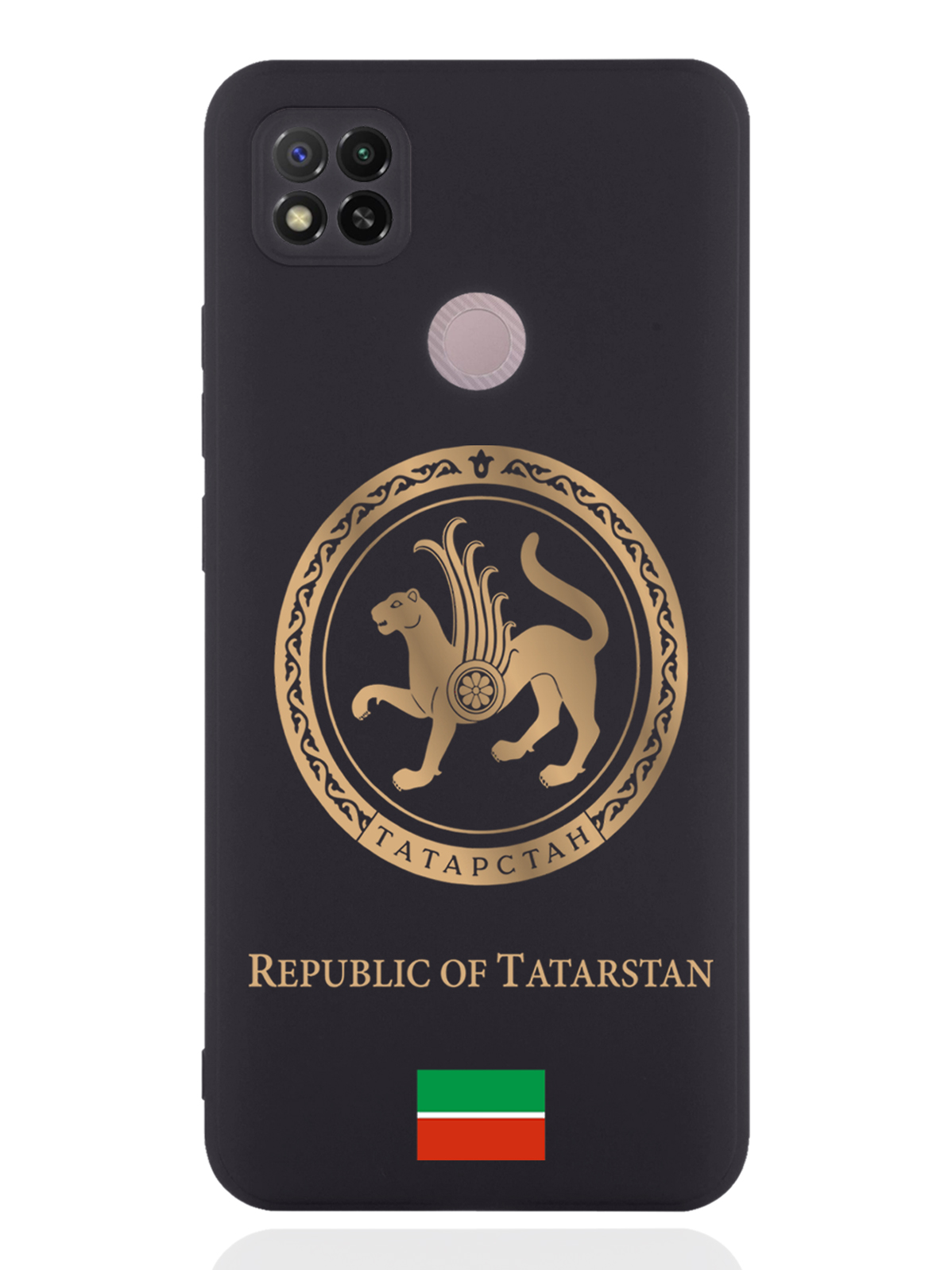 Чехол SignumCase для Xiaomi Redmi 9C Золотой Герб Татарстана черный