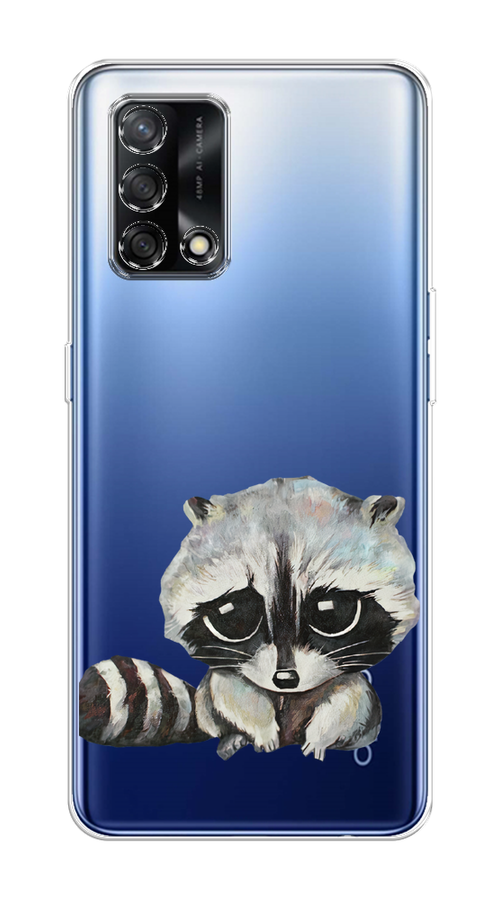 

Чехол на OPPO A74 4G/F19 "Большеглазый енот", Серый;черный;прозрачный, 256050-1