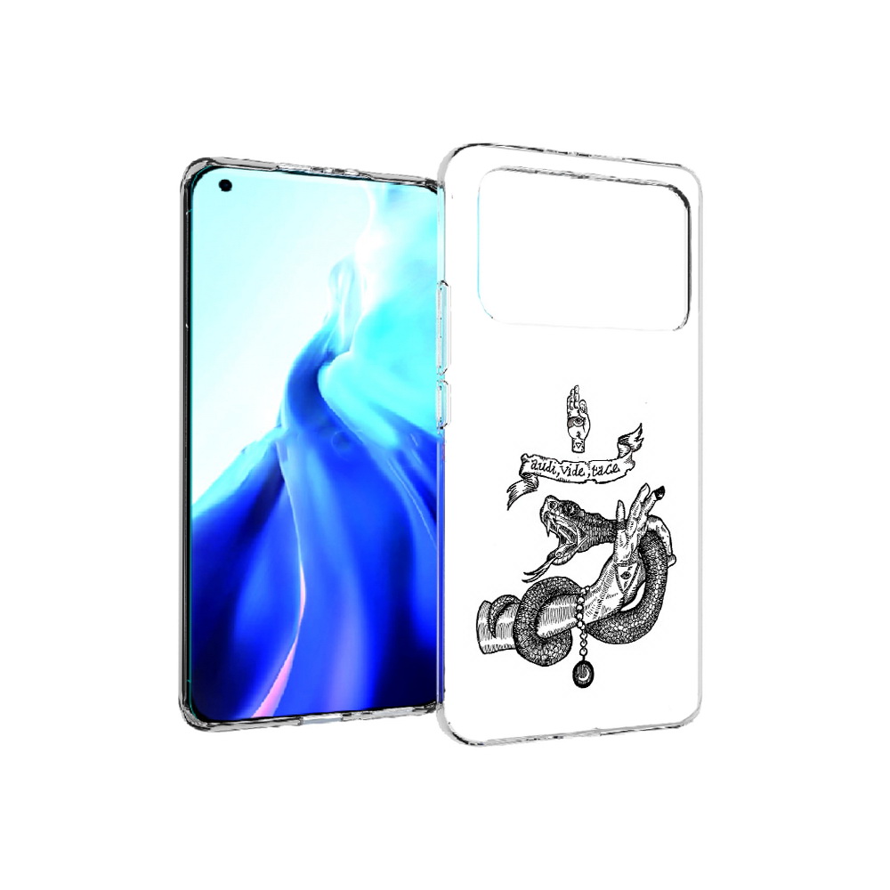 

Чехол MyPads Tocco для Xiaomi Mi 11 Ultra змея на руке рисунок (PT160500.261.366), Прозрачный, Tocco