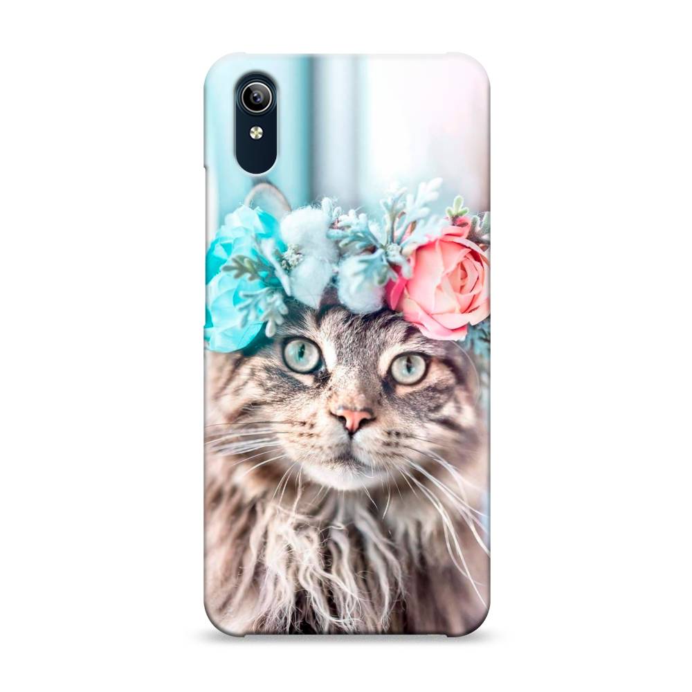 

Пластиковый чехол "Кот в венке" на Vivo Y91c, 262820-1