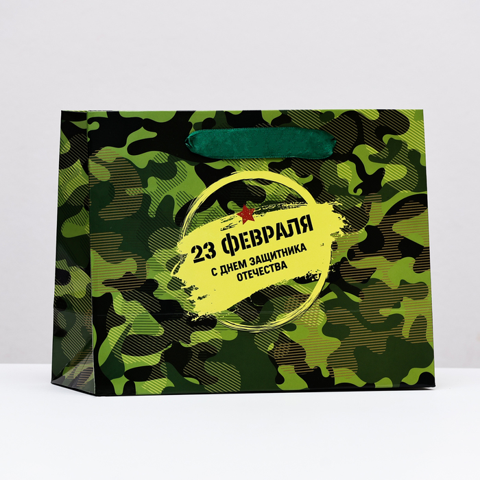 

Подарочный пакет Sima-land Мужской праздник 9916310, 23 х 18 х 10 см, горизонтальный, Зеленый