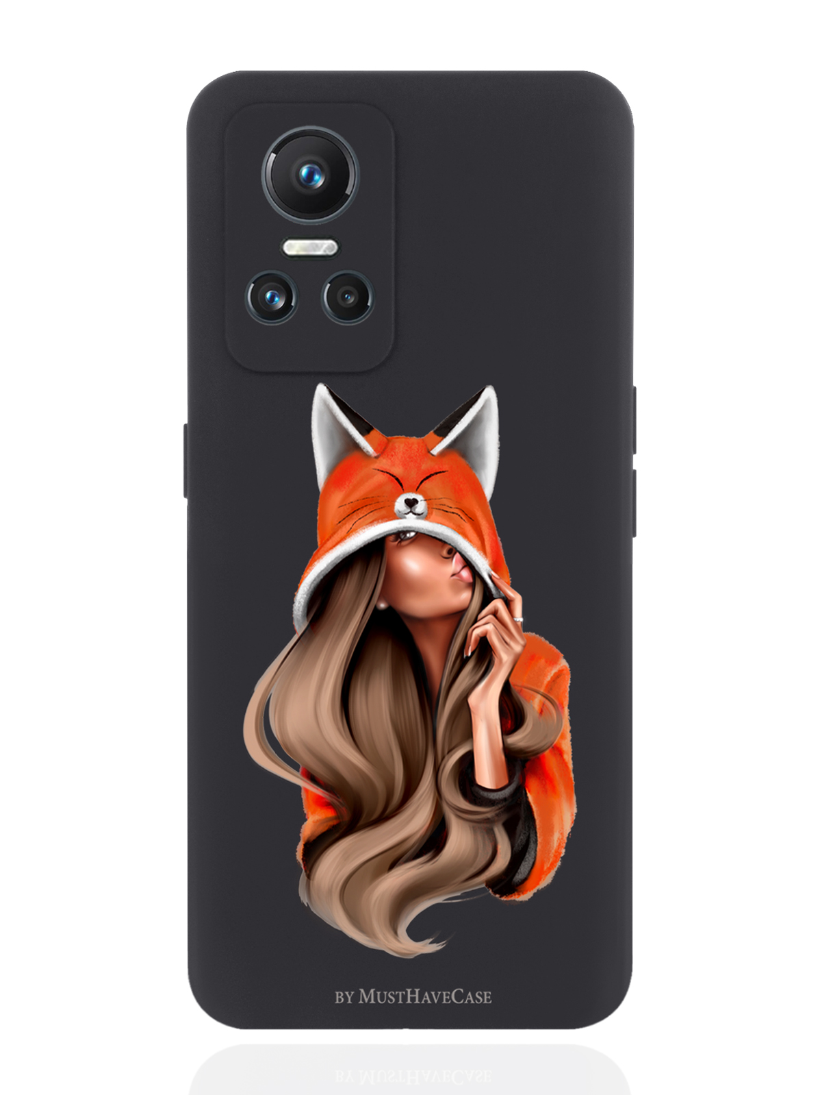 

Чехол MustHaveCase для realme GT Neo3 Лисичка черный, Оранжевый;черный