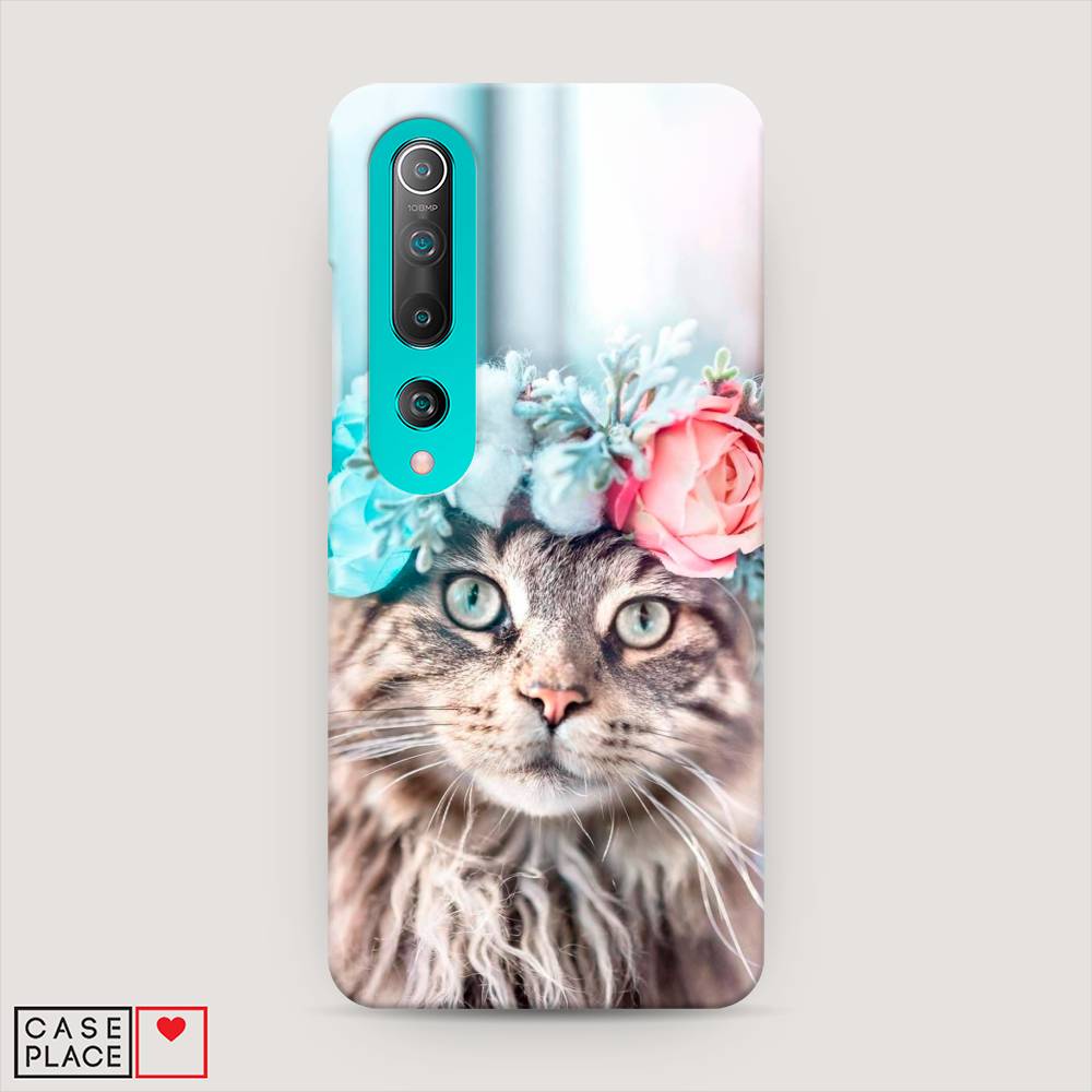 

Пластиковый чехол "Кот в венке" на Xiaomi Mi 10, 37520-1