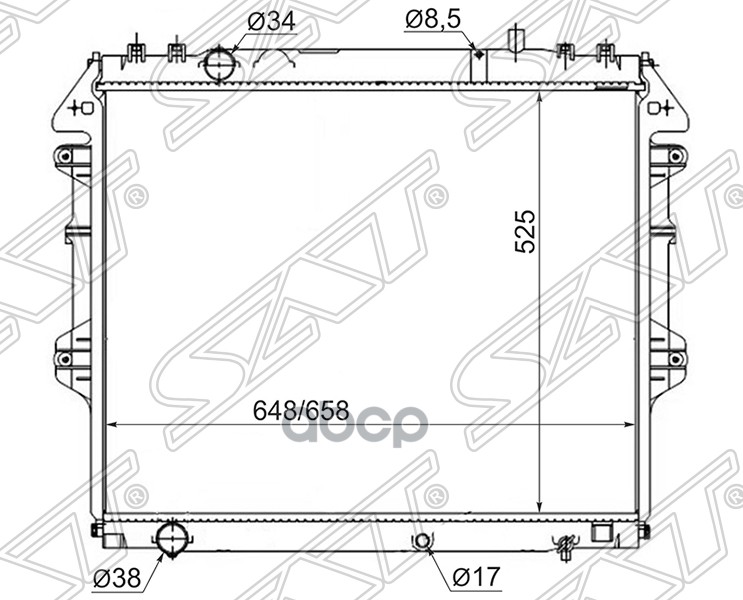 

Радиатор Toyota Hiluxvigofortuner 5le 04- Лев. Руль Ty0014-5le Ty00145le Sat, TY00145LE