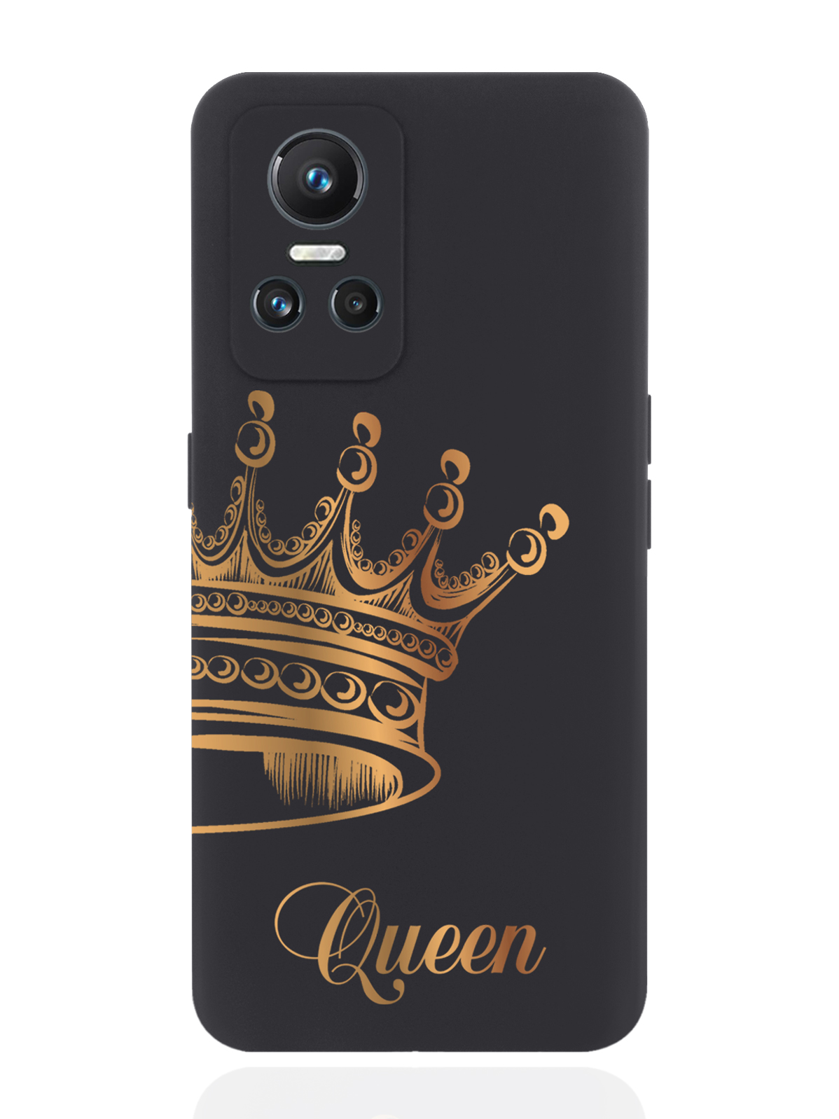 

Чехол MustHaveCase для realme GT Neo3 Парный чехол корона Queen черный, Черный;золотистый