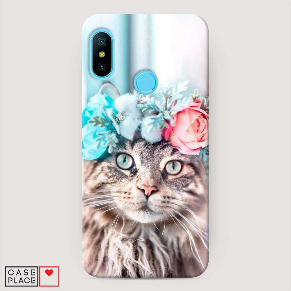 

Пластиковый чехол "Кот в венке" на Xiaomi Mi A2 Lite, 34220-1
