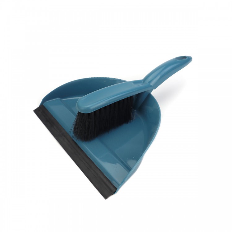 Комплект для уборки дома веник-щетка c совком с кромкой ND Play Vanda темно-синий