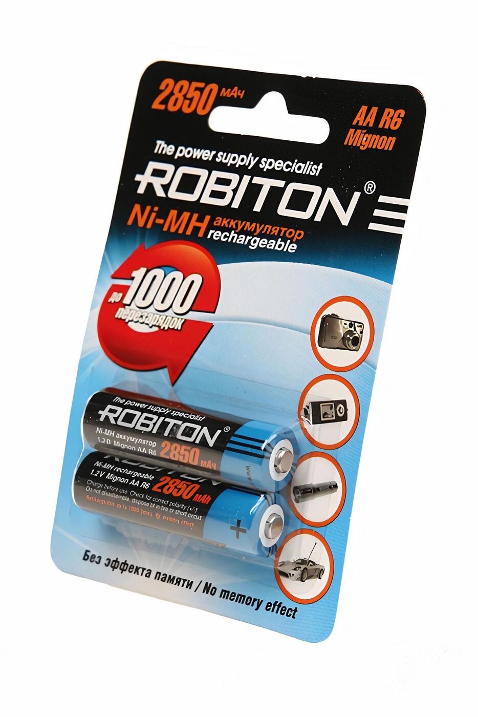 

Аккумулятор ROBITON AA, 1.2В 2850мАч, 1.2V 2850mAh, NiMh, 2 штуки BL2 (упаковка "блистер")