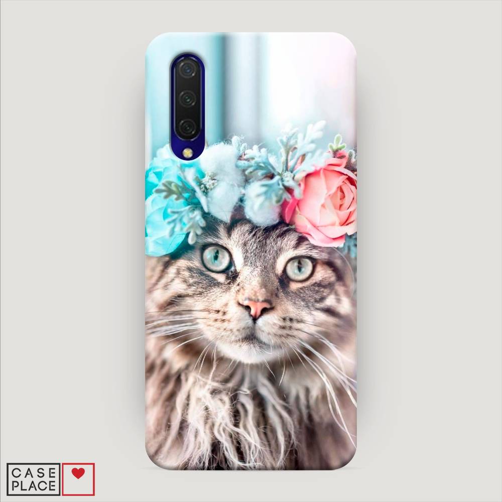 

Пластиковый чехол "Кот в венке" на Xiaomi Mi CC9, 36120-1