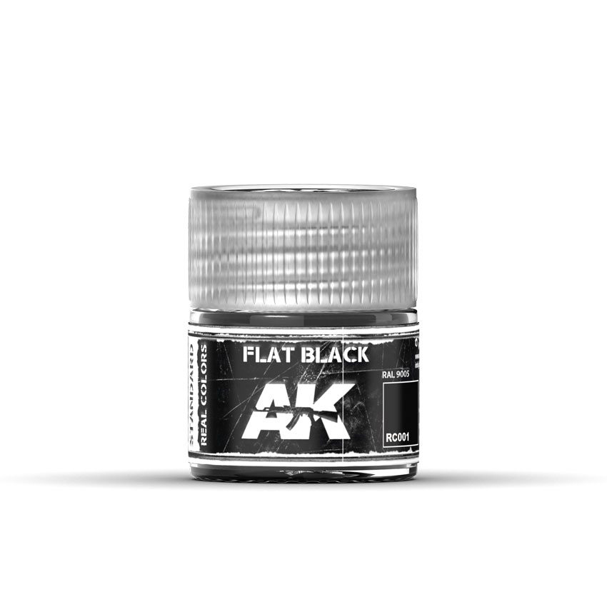 фото Ak interactive краска акриловая flat black (черный матовый) 10ml