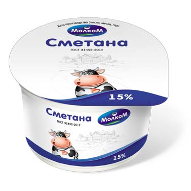

Сметана Молком 15 % 200 г бзмж