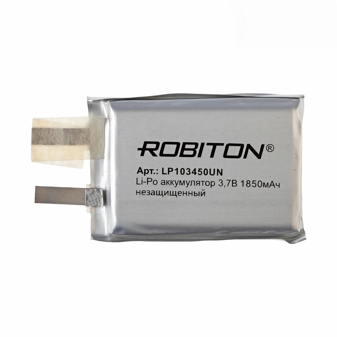 

Аккумулятор ROBITON LP103450UN, Li-Pol, 3.7 В, 1850 мАч, призма без защиты
