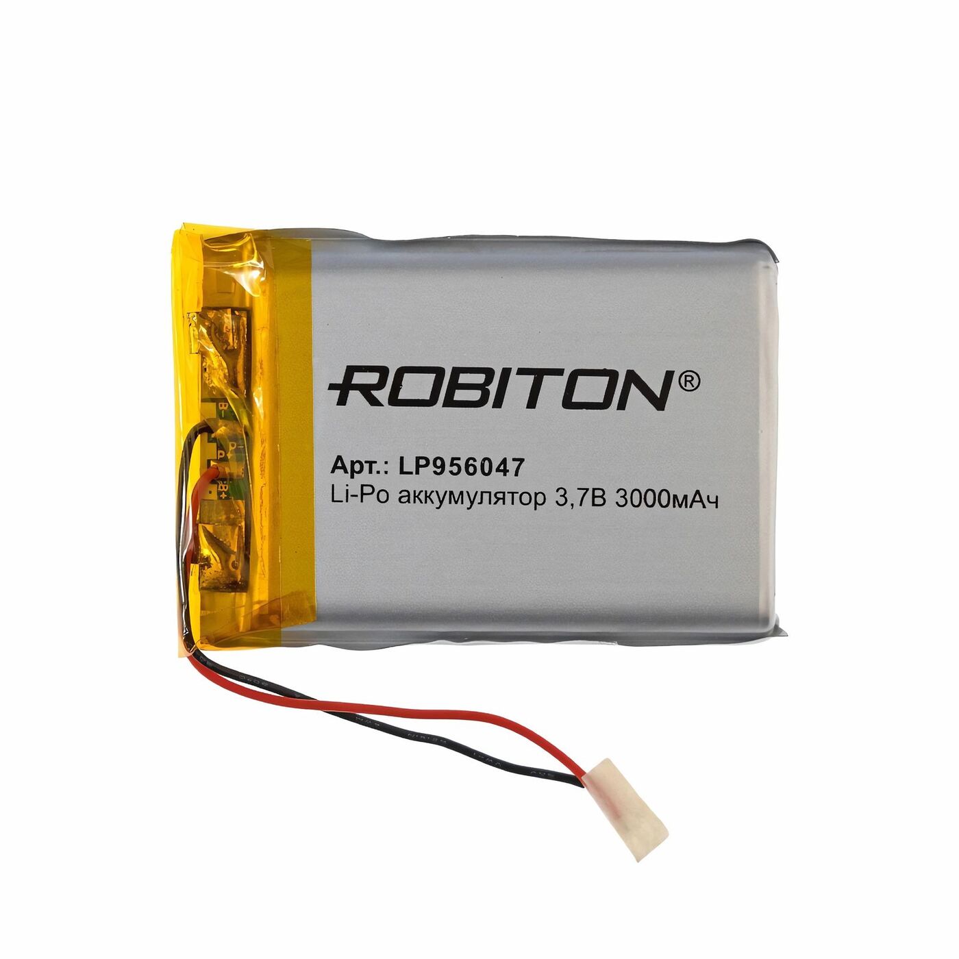 

Аккумулятор ROBITON LP956047 Li-Pol, 3.7 В, 3000 мАч, призма со схемой защиты