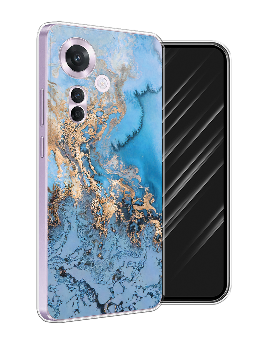 

Чехол Awog на Oppo Reno 11F "Морозная лавина синяя", Серебристый, 2516650-1