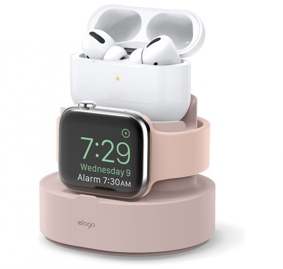 фото Док-станция elago mini charging hub для airpods pro/apple watch/iphone "розовый песок"