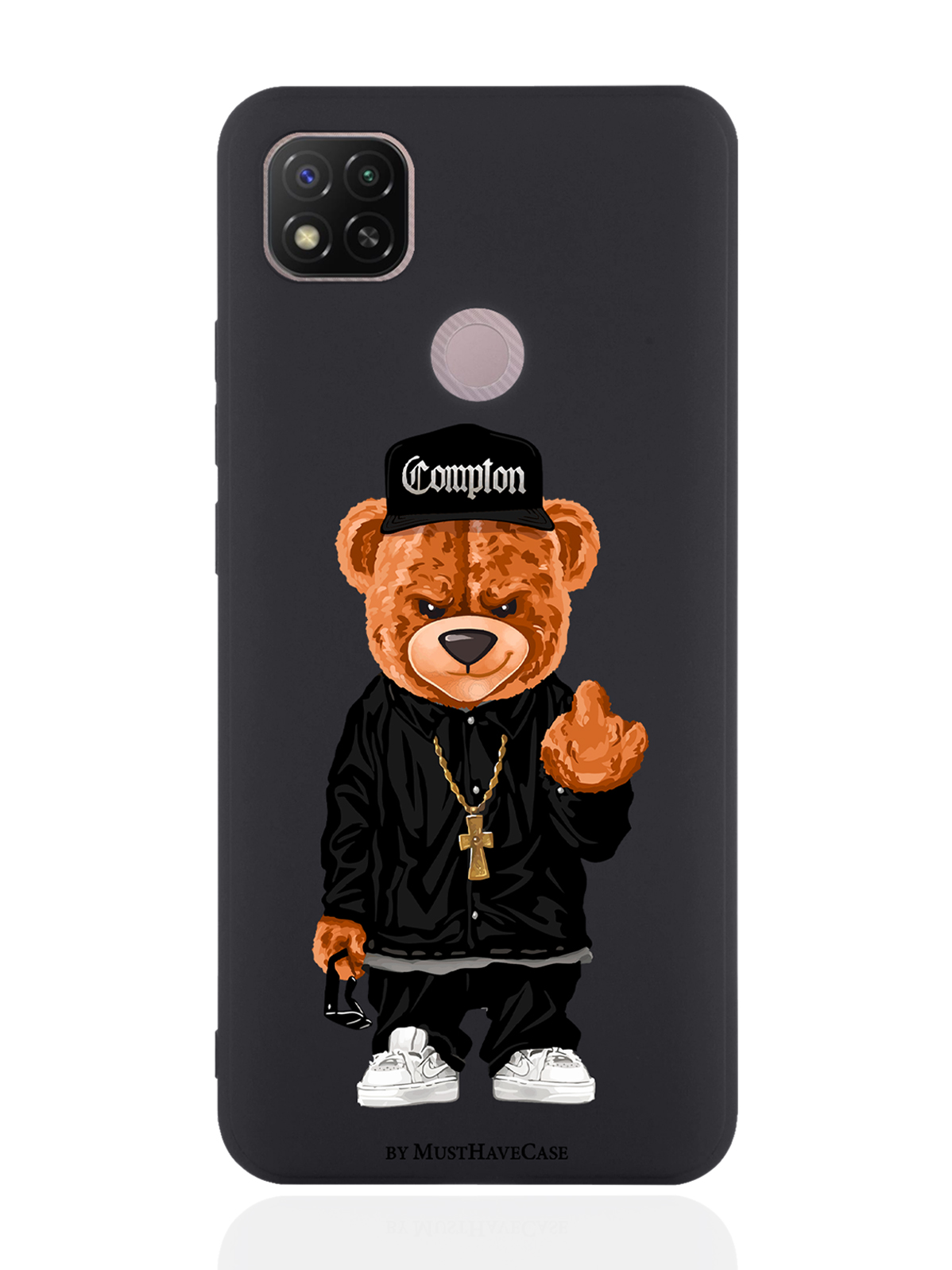 

Чехол MustHaveCase для Xiaomi Redmi 9C Мишка Compton черный, Коричневый;черный;белый