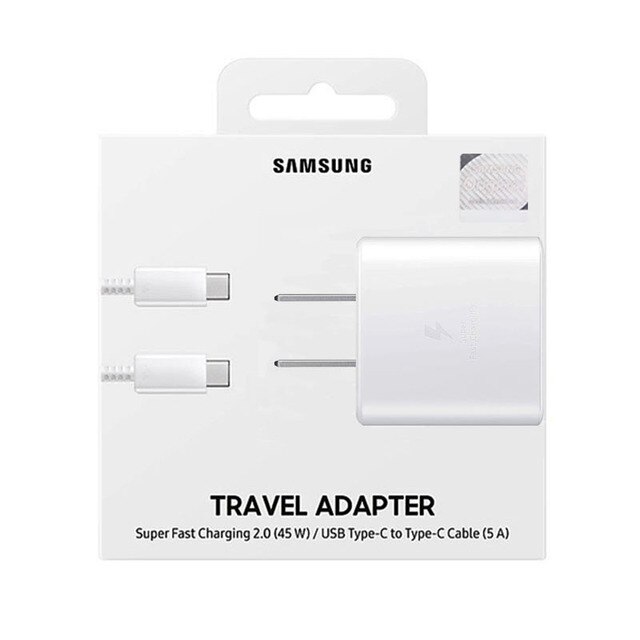 

Сетевое зарядное устройство Samsung 45 Вт + провод 1xUSB Type-C 5 А белый, 45 Вт + провод Type C Type C