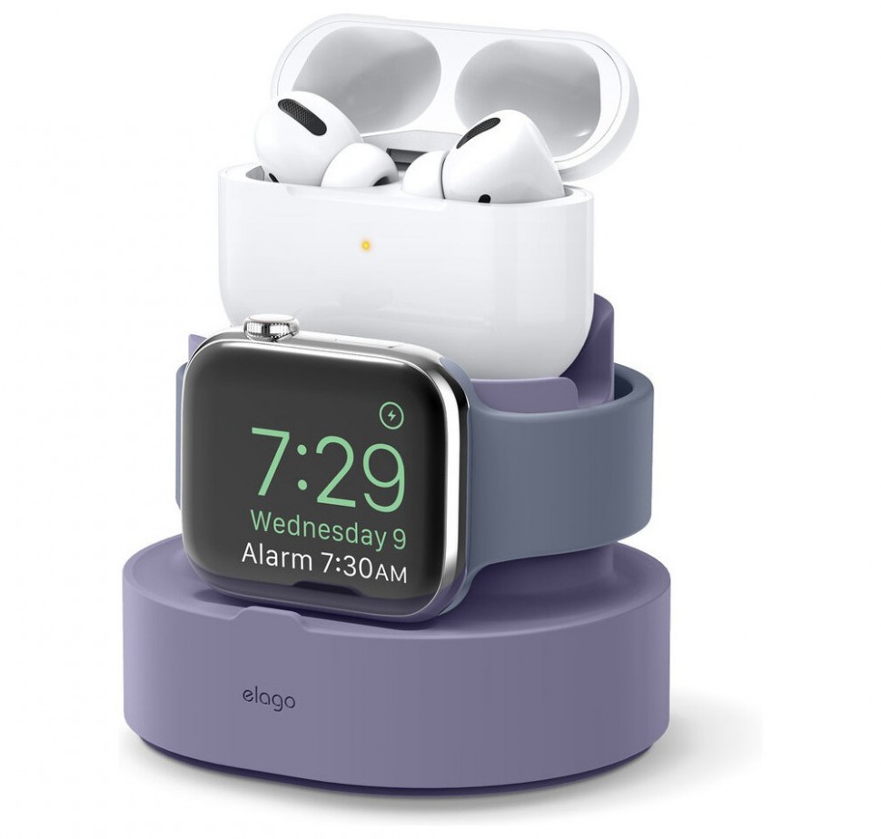 фото Док-станция elago mini charging hub для airpods pro/apple watch/iphone темно-лавандовый