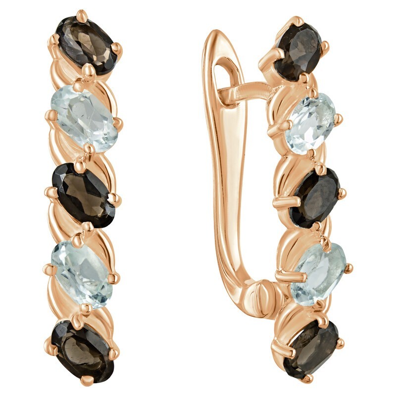 

Серьги из серебра с раухтопазом, топаз LAZURIT-ONLINE 8026PG, 8026PG
